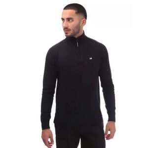 Johnnie O‎ Men's Black Quarter Zip M Logo Golf Pullover Sweatshirt Size Medium